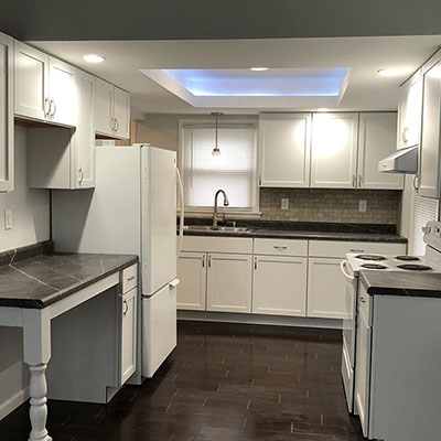Kitchen remodel with led tray ceiling Troy, Ohio